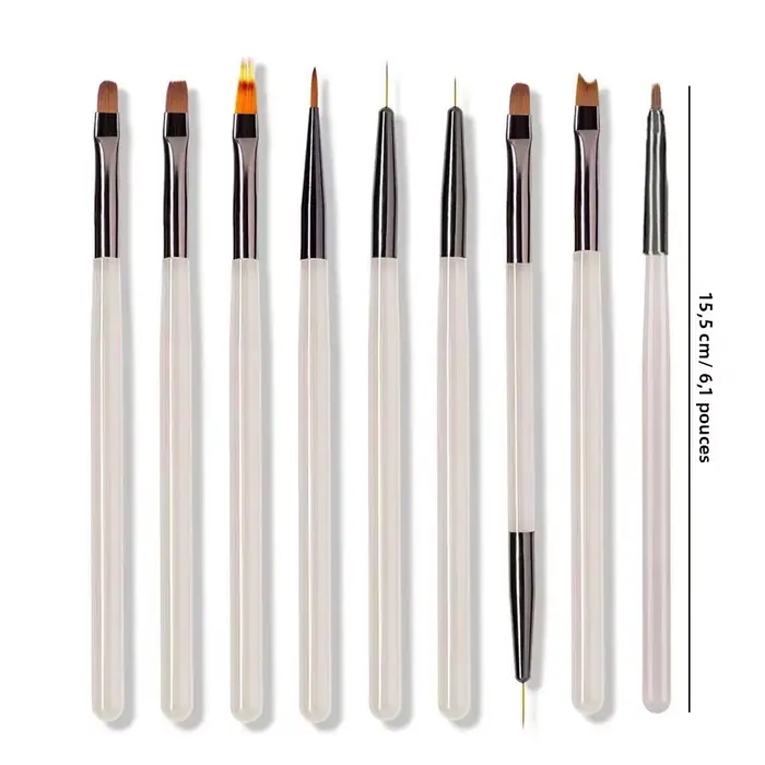 Ensemble de brosses à ongles en acrylique pour Gel UV