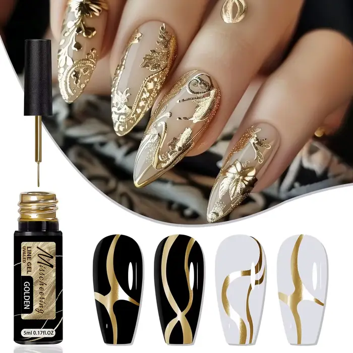 Vernis à ongles Gel à revêtement métallique or argent, effet métallique miroir chromé, Super lumineu