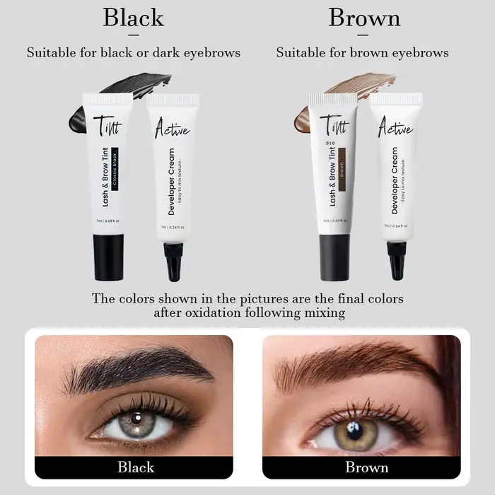 Gollee classique noir cils et sourcils colorant ensemble imperméable cils ascenseur teinte Kit rehau