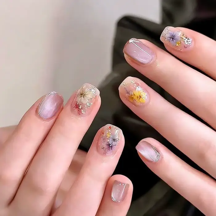 Matériaux de fleurs séchées pour ongles