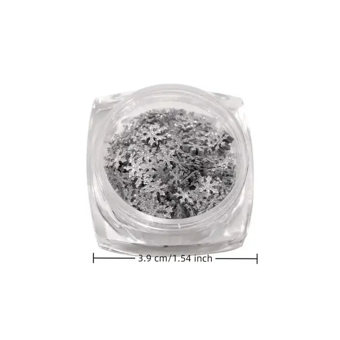 Flocons de neige hiver ongles paillettes scintillantes