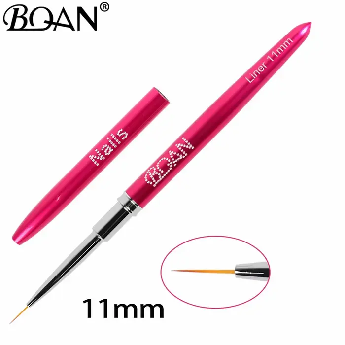 Pinceau à ongles BQAN Rose Rouge pour Nail Art, Pinceau de Précision pour Gel UV Acrylique, Peinture