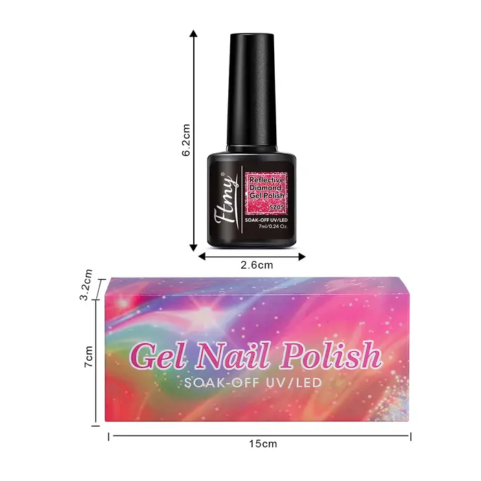 Lot de 10 vernis à ongles gel pailleté - Vernis brillant