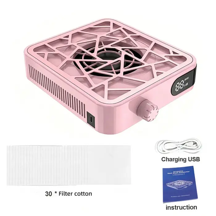 Aspirateur à poussière pour ongles professionnel rechargeable, puissant, avec aspiration réglable et faible bruit