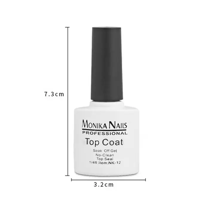 Top Coat Sans Résidu 15ml – Vernis Gel UV Soak Off Brillant Longue Durée Transparent pour Manucure et Nail Art