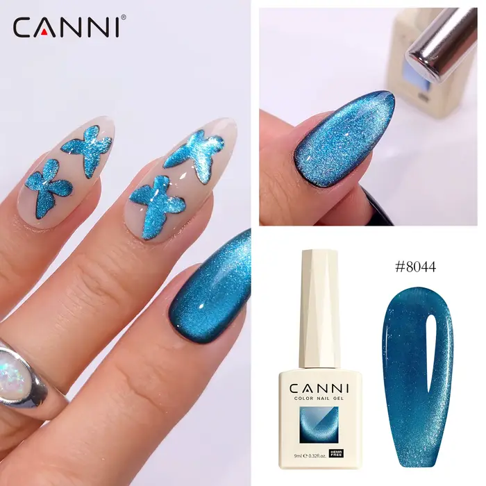 Kit de vernis à ongles gel œil de chat CANNI 8 pièces/kit 9ML, sans TPO/HEMA, à faire tremper, UV LED, vernis gel ultra brillant, paillettes, semi-permanent
