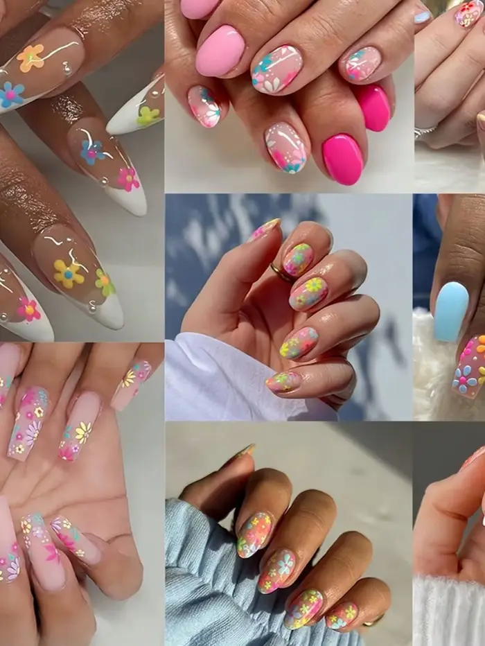 90 Blatt 3D Y2K Nail Art Aufkleber, 4800 Stücke Aufkleber 3D selbstklebende wei oder Blumen autocoll