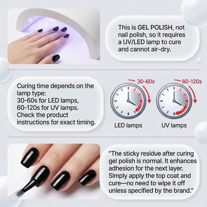 Ensemble de vernis à ongles classiques noir et blanc