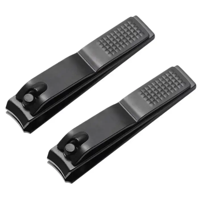 2X coupe-ongles noir en acier inoxydable ongles