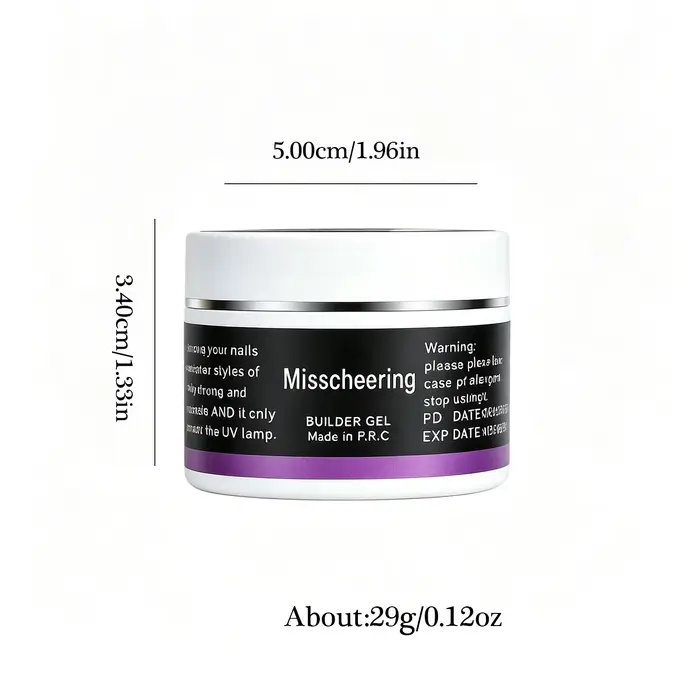 Misscheering Gel de construction pour ongles 60ml Transparent / Rose Nude / Blanc Gel UV LED dur pour réparation et