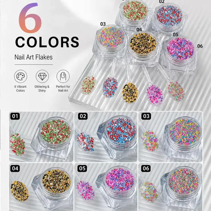 6 poudres à ongles enrichies en dopamine avec effet givré