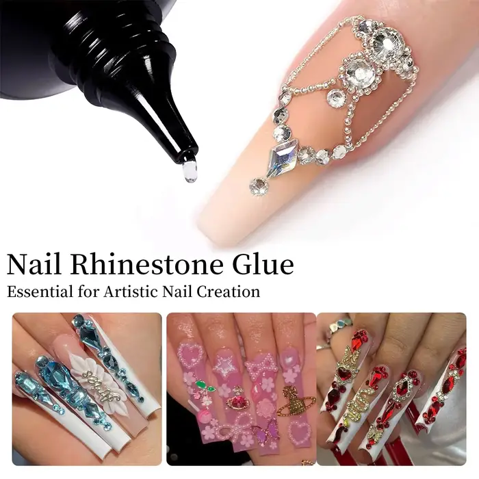 Colle à ongles en biscuits pour N64.Super, Gel de bain, Charme 3D N64.Bling, Décoration Gem Nail Art