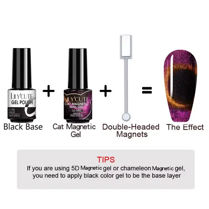 LILYCUTE 7ml 9D chat magnétique Gel vernis à ongles aimant irisé Semi Permanent tremper UV LED manuc