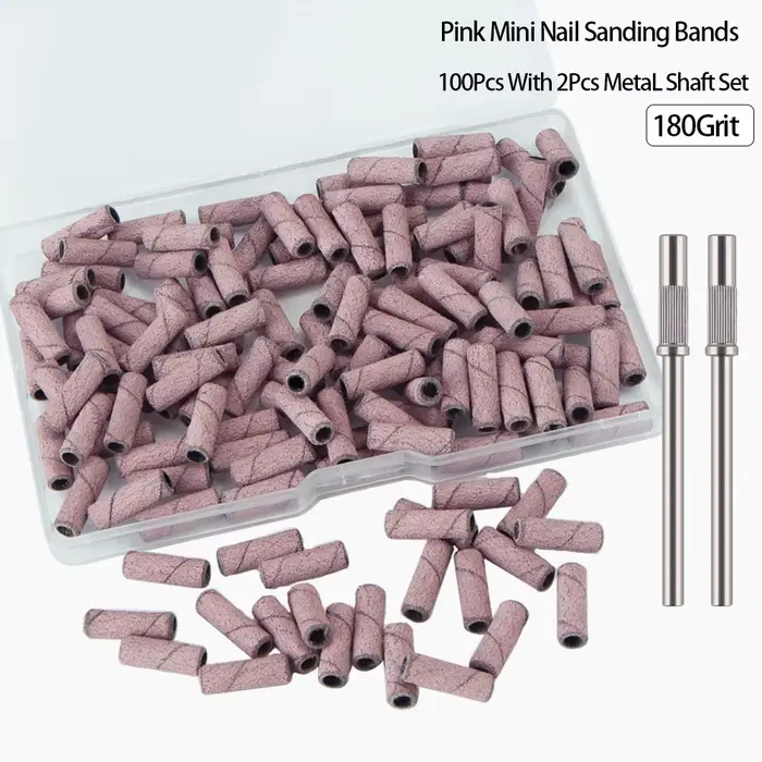 100 pièces bandes de ponçage pour perceuse à ongles avec 2