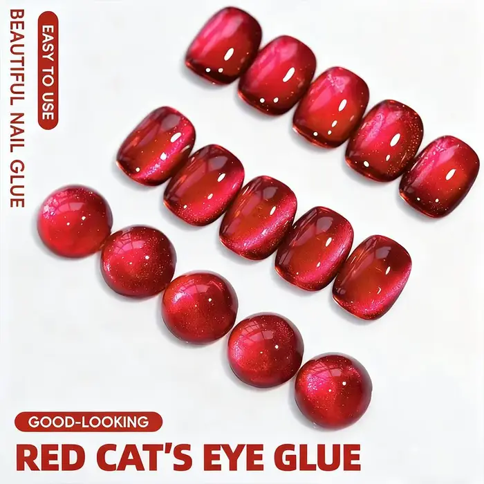 10ml noël rouge oeil de chat Gel vernis à ongles scintillant rubis