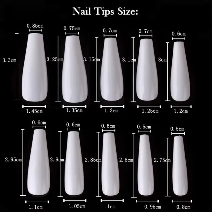 Faux ongles cercueil super longs
