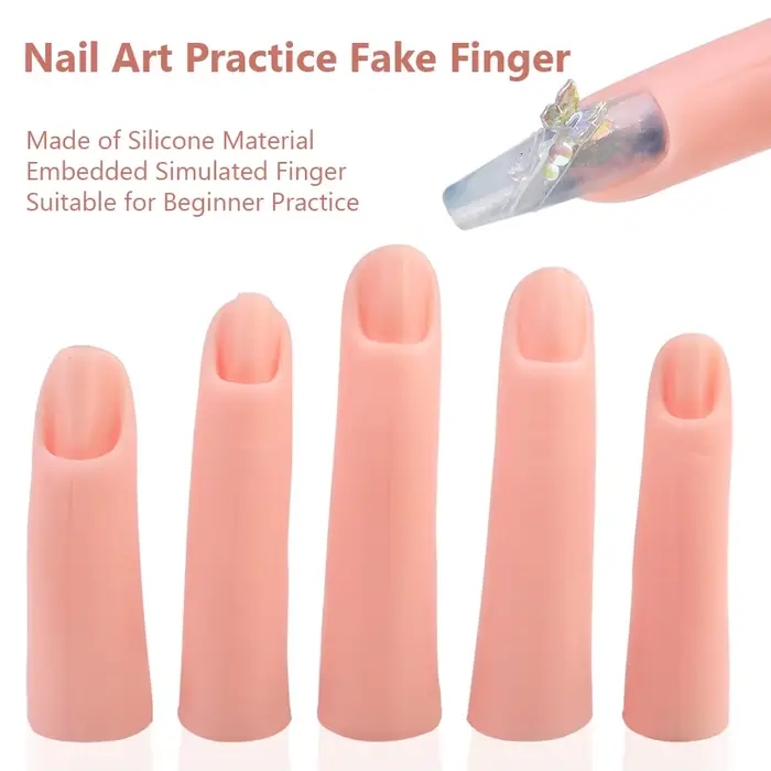 Ensemble de pratique de Nail Art en Silicone, 5 pièces, pointes de doigts pour l'entraînement à l'ex