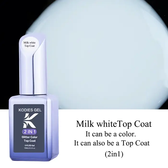 KODIES GEL-Verhéritage à Ongles Gel UV Blanc Laiteux, Finition Gelée Translucide, Non Collant, Brcorporelle, Semi Continu