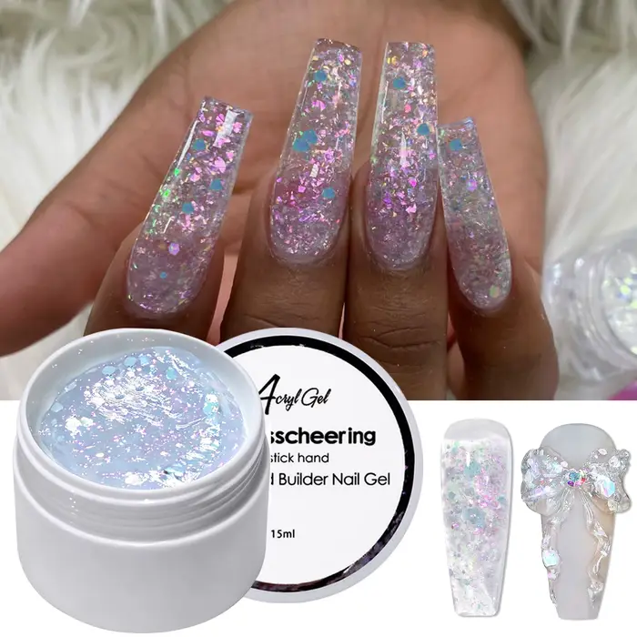 Misscheering Gel de construction solide pailleté 15ml