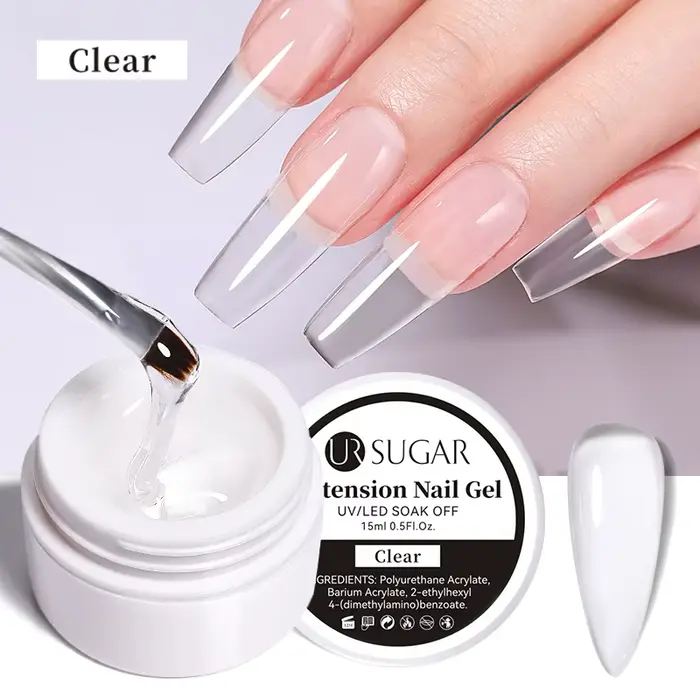 UR SUGAR 6 EN 1 Gel d'Extension pour Ongles 15ML Transparent Gel Constructeur Rapide Semi-Permanent 