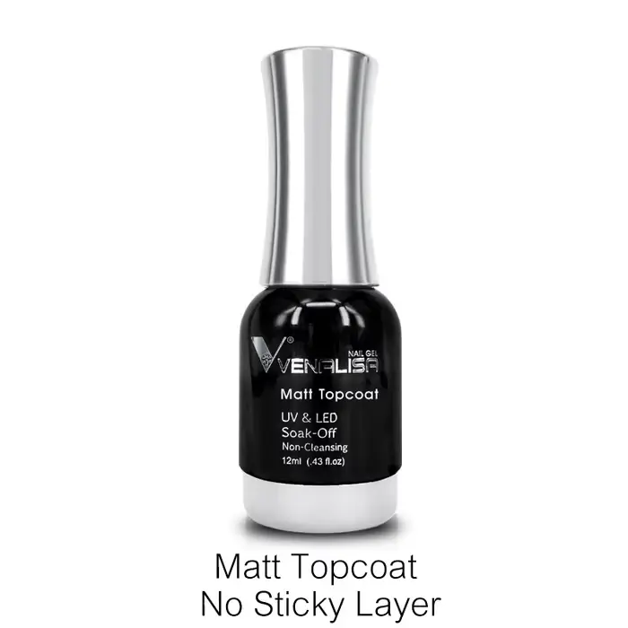 12ml Venalisa TPO FREE Top Coat Trempé Sans Résidu Longue Durée, Base Coat, Semi-Permanent, Soak Off