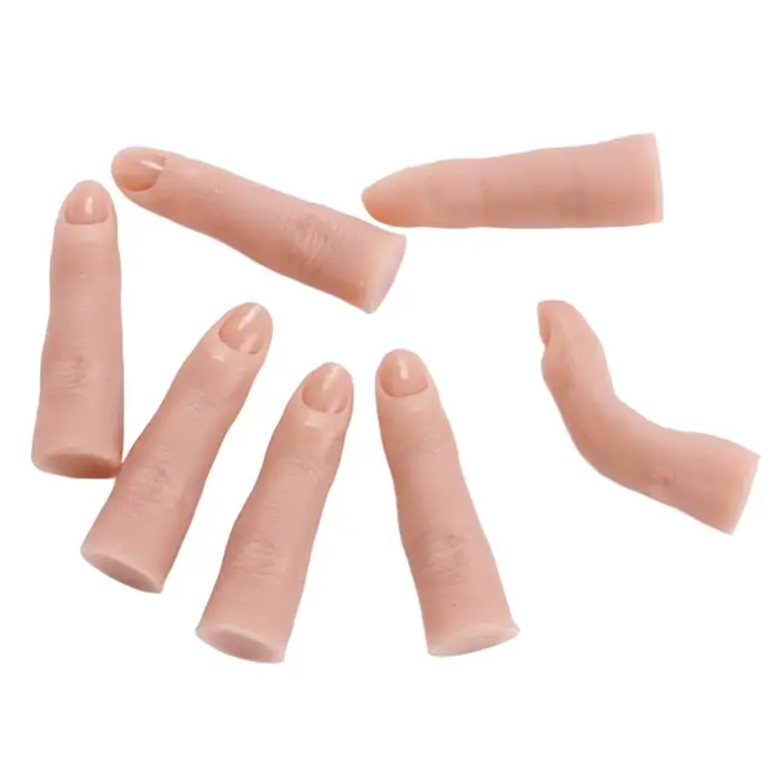 Faux Ongles en Silicone Souple pour la Pratique de Manucure