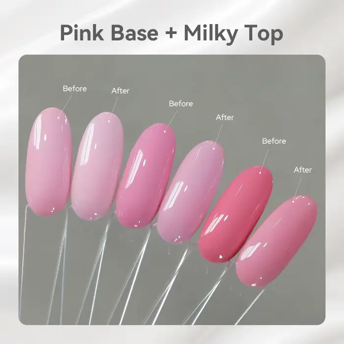 BORN PRETTY 10ml Top Coat Lacté Blanc Gel UV Vernis à Ongles Semi-Permanent Translucide Effet Gelée pour Manucure –