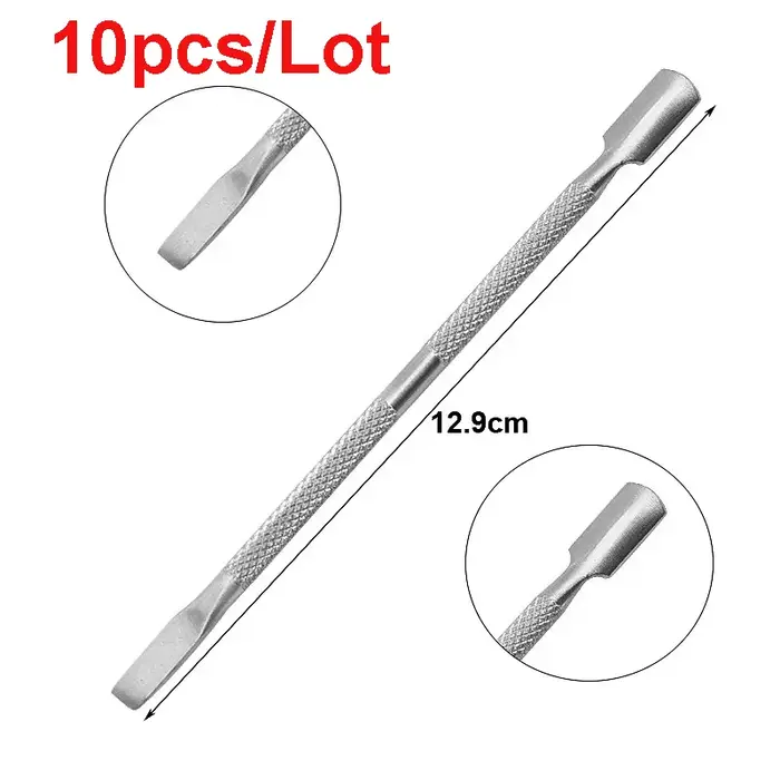 1Pcs En Acier Inoxydable Double Tête Cuticule Pusher Manucure Outils pour Ongles Vernis Colle