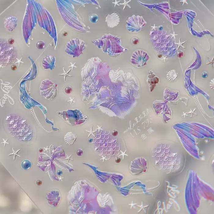 Autocollants colorés pour Nail Art, bulle d'eau 5D, poisson rouge, carpe Koi, polarisés de rêve, aut