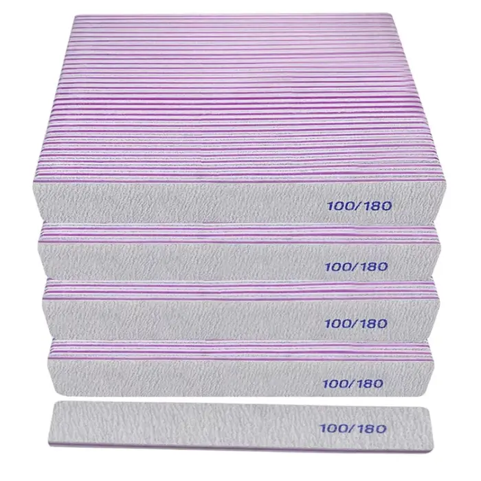 5/10/20 pièces limes à ongles 100/180 grains émeri