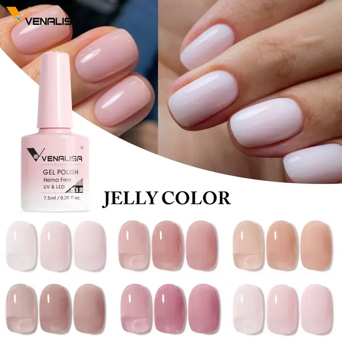 Venalisa HEMA TPO gratuit 7.5ml Transparent gelée Gel vernis à ongles nu rose
