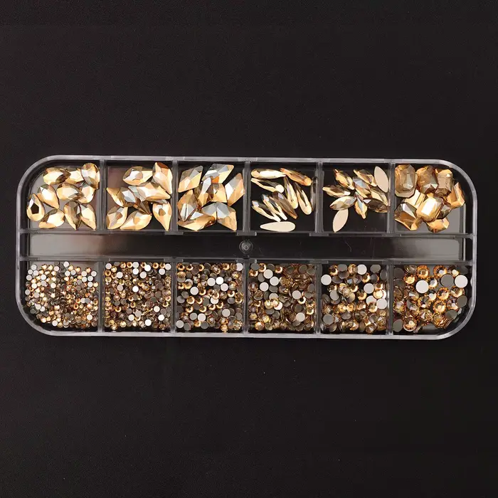 Breloques à ongles scintillantes en biscuits à dos plat
