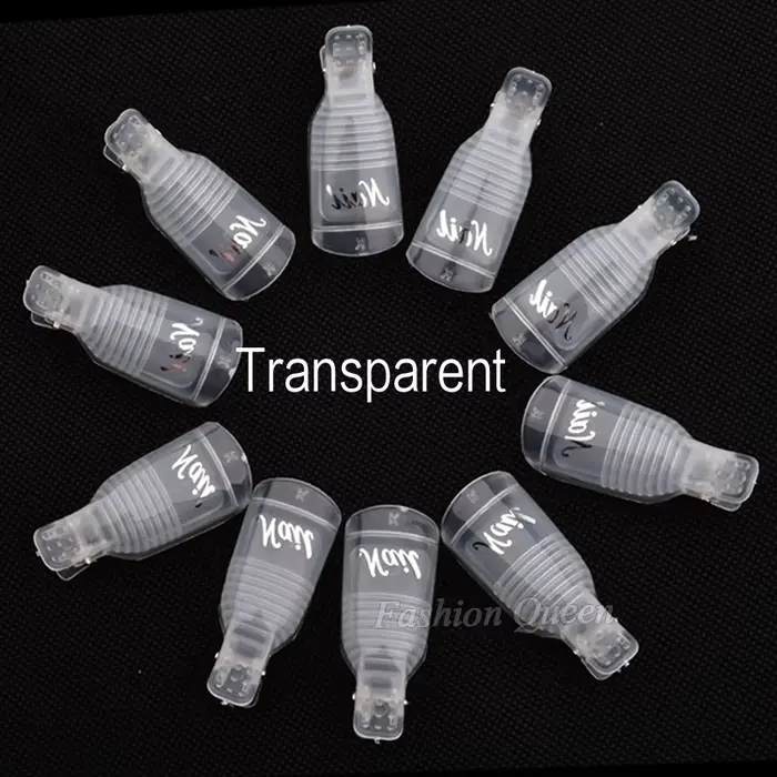 10 pièces/ensemble portable acrylique Nail Art tremper le capuchon pince UV Gel dissolvant de vernis outils d'emballage