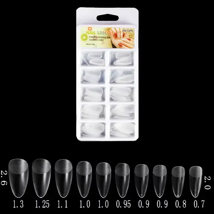 Faux ongles artificiels N64.100 pièces/boîte, semi-conviviale ré, couverture complète, presse transp
