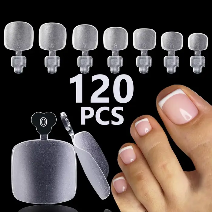 120/150/600 pièces faux ongles givrés court carré faux Gel doux couverture complète pré-forme orteil