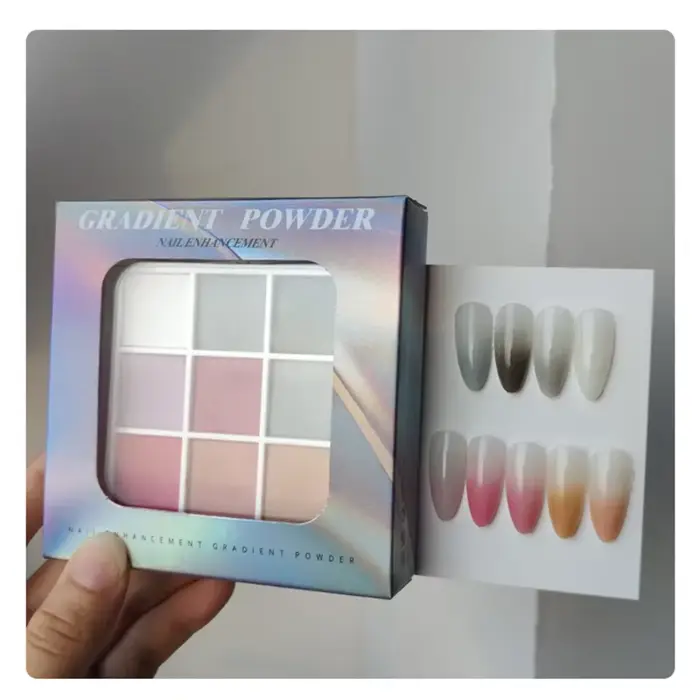 9 couleurs solide tapotement ongles poudres UV vernis décoration miroitant Fine paillettes dégradé mat Pat Pat manucure
