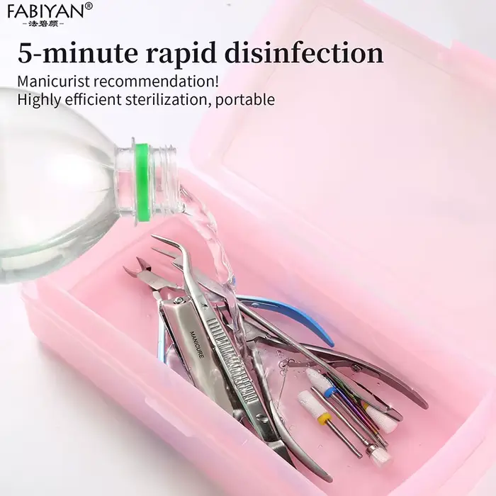 Outils de manucure boîte de désinfection Double couche conception détachable plateau de stérilisation des ongles