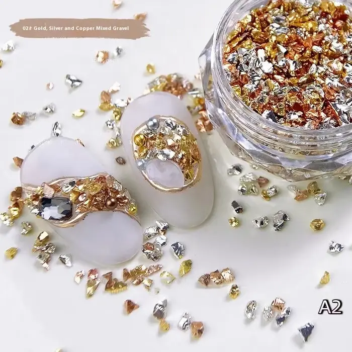 1 boîte de petits ornements d'ongles en matériau Vintage, petit mélange de perles baroques, sac de d