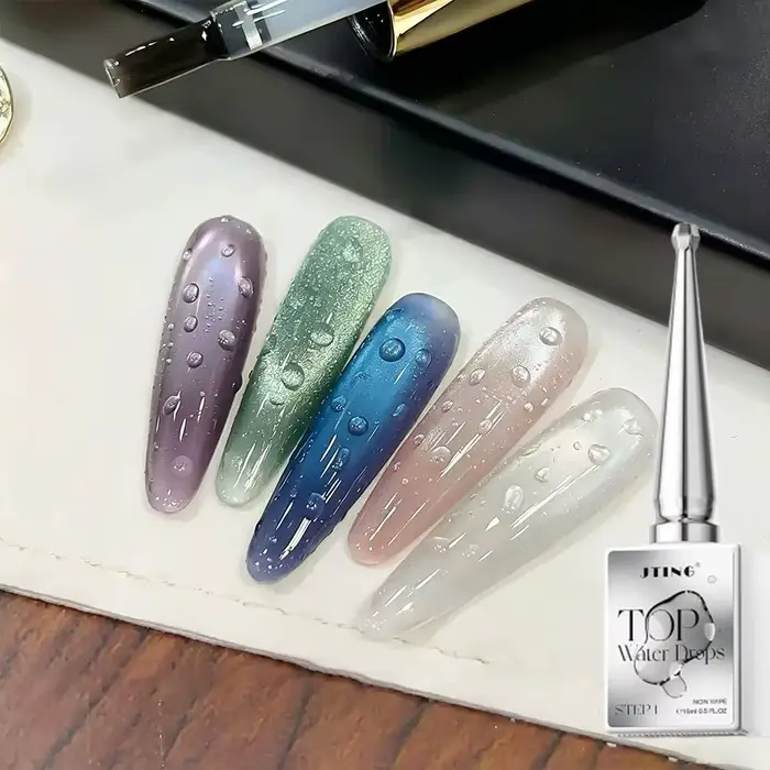 1/2 pièce Nouveau Vernis à Ongles Gel Transparent Effet Goutte d'Eau Été