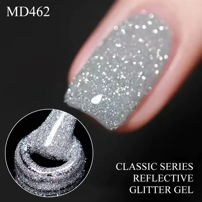 Vernis à ongles gel réfléchissant argenté 8ml