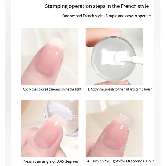 Kit de tamponnage transparent pour ongles avec racloir