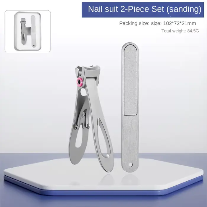 Ensemble d'outils coupe-ongles couleur titane, kit de manucure et pédicure portable pour les soins q