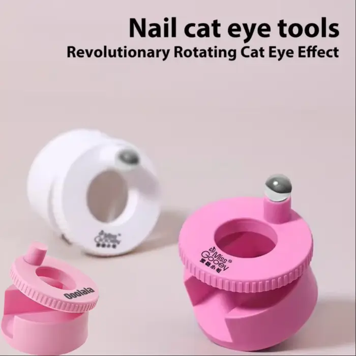 Aimant rotatif pour ongles effet œil de chat, large, avec perles de verre, multifonctionnel, puissan