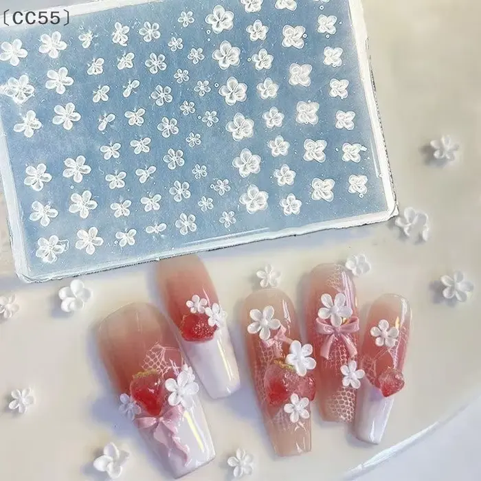 、1CC55 Raga3D Moule à ongles en silicone pour fruits Pétales de fleurs douces Modèles d'ongles féeri