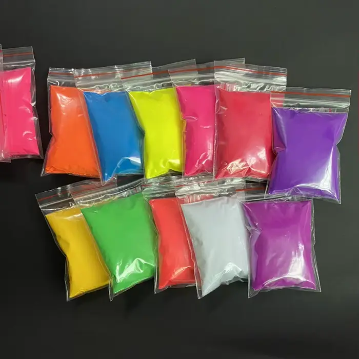 (Brillant sous la lumière UV) 10gr couleur jaune poudre fluorescente phosphore Pigment pour peinture impression savon