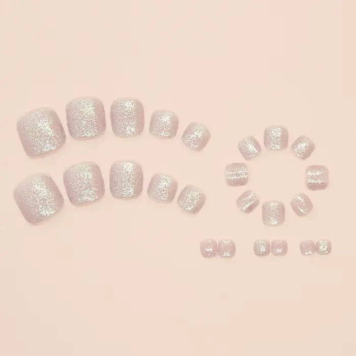 Faux ongles carrés courts pour les orteils