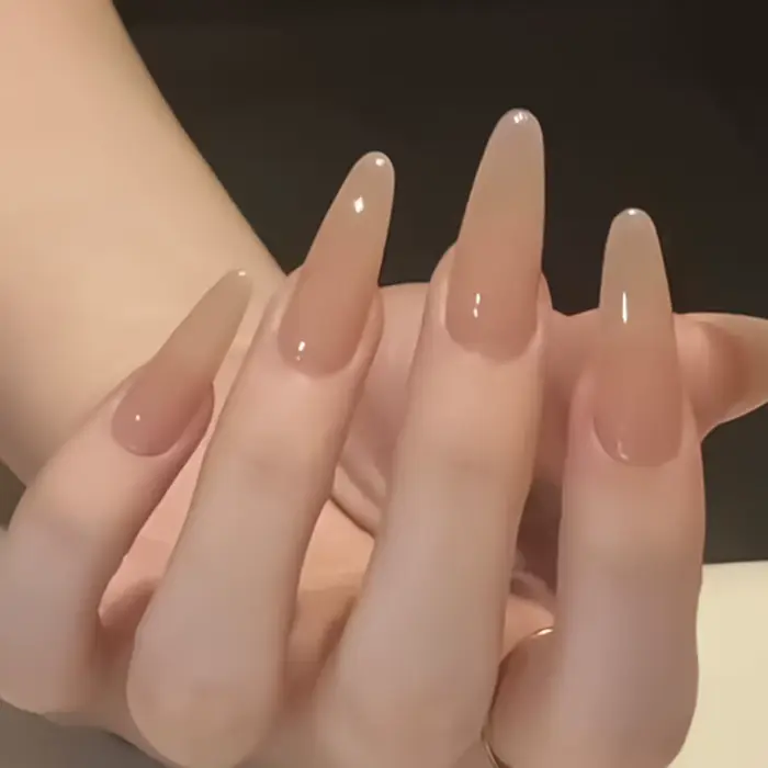 30 faux ongles brillants et longs à presser, pour femmes, à porter, à couverture complète