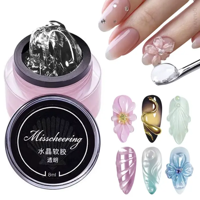 Vernis à ongles Gel transparent antiadhésif pour extensions de mains