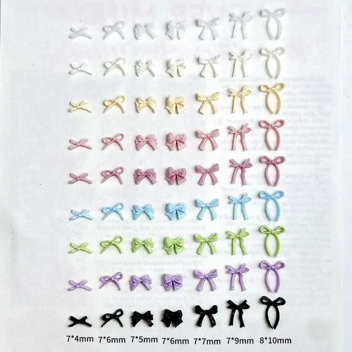 Mini nœuds papillon en résine de couleur unie, breloques pour ongles, adorables nœuds irréguliers, d