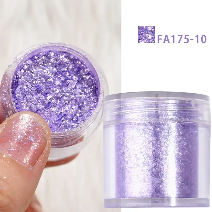10 couleurs coloré opale ongles paillettes poudre lavande/rose/argent/bleu